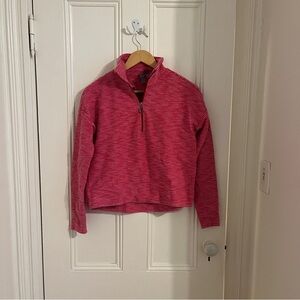 Sweaty Betty Rest Up Textured Half Zip Pullover sweatshirt Pink Sz 4